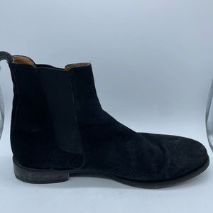 Oro Los Angeles Mens Classic Black Chelsea Boots Suede Handcrafted Spain US 10
